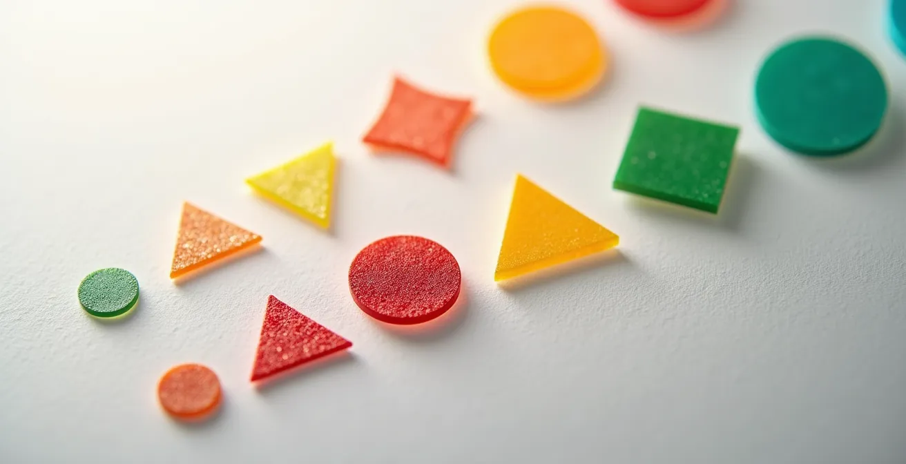 Pictogrammes colorés abstraits représentant différentes catégories de contenu de jeux